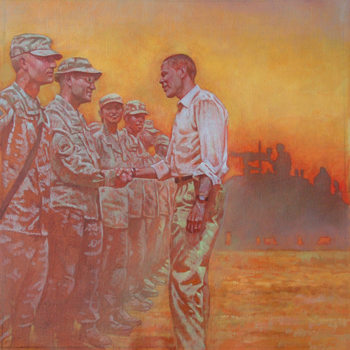 Barrack Obama meeting troops